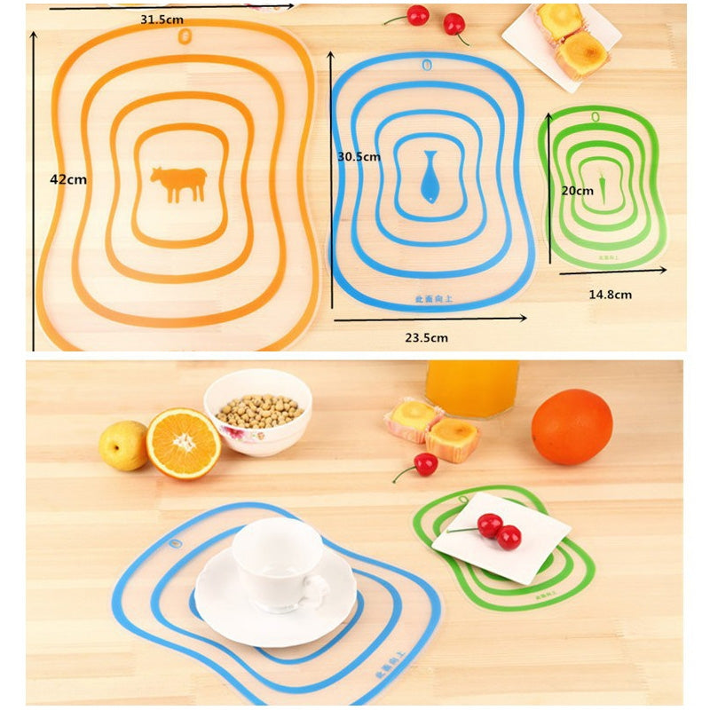 ELECTROPRIME 6 PCS Kitchen Chopping Blocks Flexible Transparent PP Cutting Boards M(30.5x23.5cm)(Yellow)