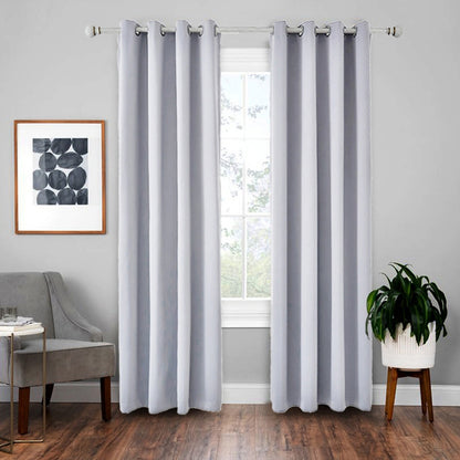 ELECTROPRIME High-precision Curtain Shade Cloth Insulation Solid Curtain, Size: 42x63 Inch?107x160CM?(White Gold)