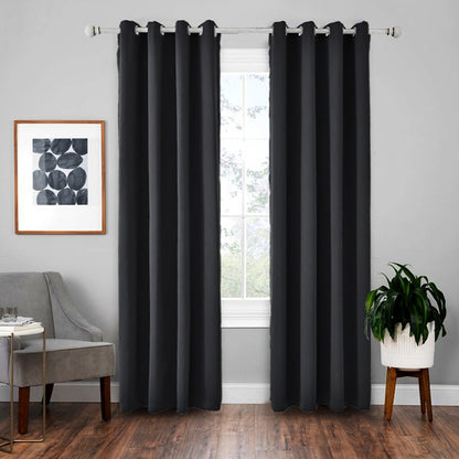 ELECTROPRIME High-precision Curtain Shade Cloth Insulation Solid Curtain, Size: 42x63 Inch?107x160CM?(Black)
