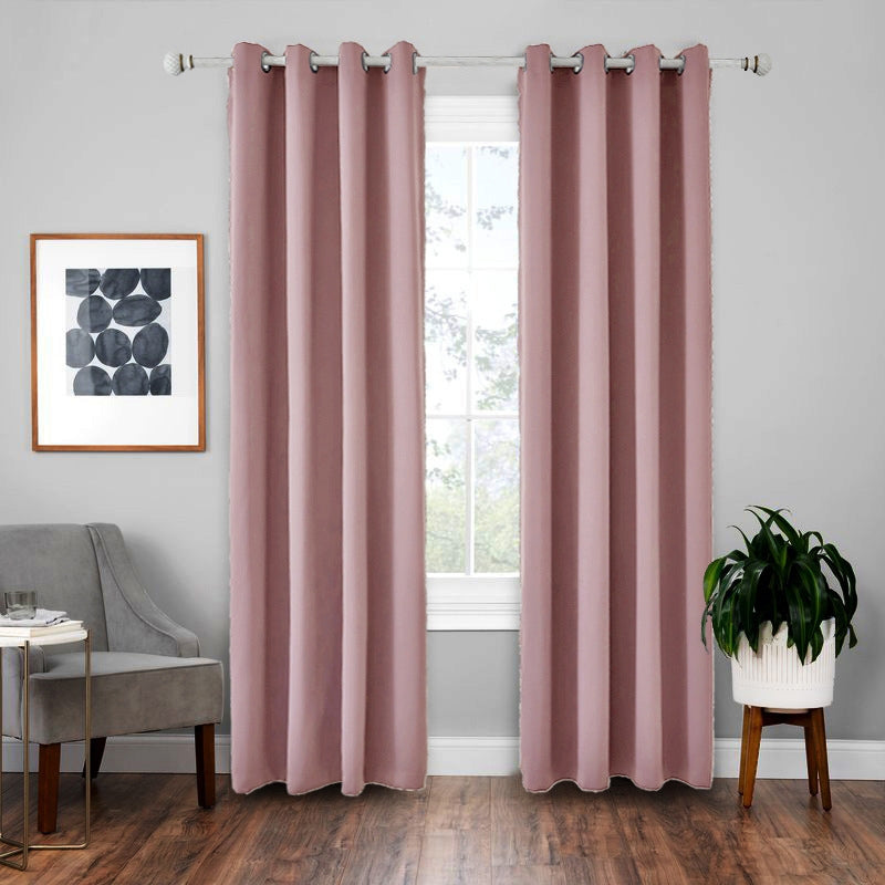 ELECTROPRIME High-precision Curtain Shade Cloth Insulation Solid Curtain, Size: 42x63 Inch?107x160CM?(Pink)