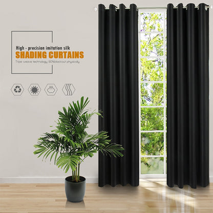 ELECTROPRIME High-precision Curtain Shade Cloth Insulation Solid Curtain, Size: 42x63 Inch?107x160CM?(Light Grey)