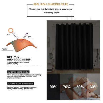 ELECTROPRIME High-precision Curtain Shade Cloth Insulation Solid Curtain, Size: 42x63 Inch?107x160CM?(Light Grey)
