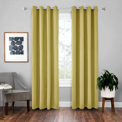 ELECTROPRIME High-precision Curtain Shade Cloth Insulation Solid Curtain, Size: 42x63 Inch?107x160CM?(Yellow)