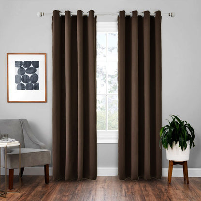 ELECTROPRIME High-precision Curtain Shade Cloth Insulation Solid Curtain, Size: 42x63 Inch?107x160CM?(Dark Coffee)