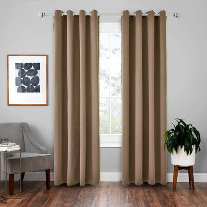 ELECTROPRIME High-precision Curtain Shade Cloth Insulation Solid Curtain, Size: 42x63 Inch?107x160CM?(Khaki)