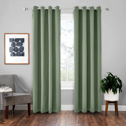 ELECTROPRIME High-precision Curtain Shade Cloth Insulation Solid Curtain, Size: 42x63 Inch?107x160CM?(Green)