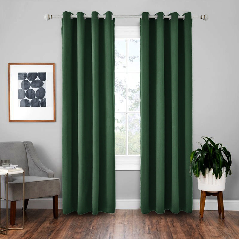 ELECTROPRIME High-precision Curtain Shade Cloth Insulation Solid Curtain, Size: 42x63 Inch?107x160CM?(Dark Green)