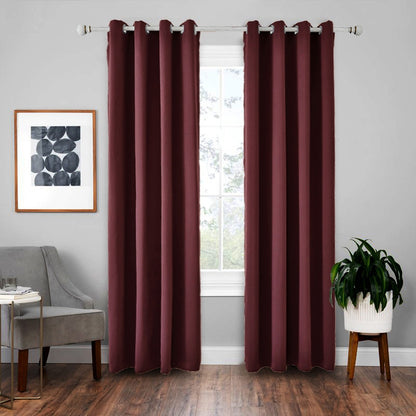ELECTROPRIME High-precision Curtain Shade Cloth Insulation Solid Curtain, Size: 42x63 Inch?107x160CM?(Wine Red)