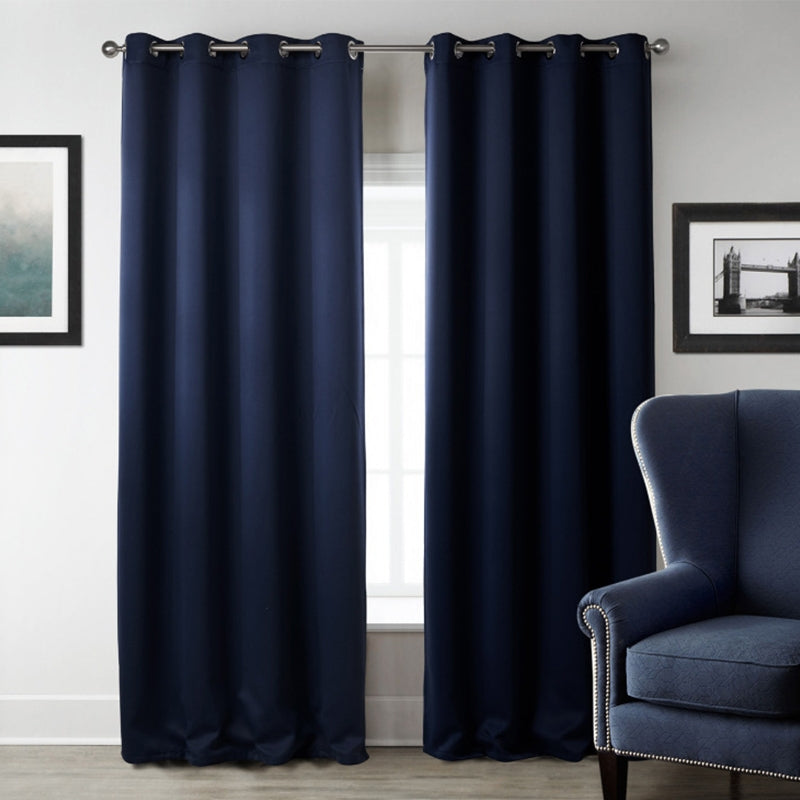 ELECTROPRIME High-precision Curtain Shade Cloth Insulation Solid Curtain, Size:42x84 Inch?107x213CM?(Dark Blue)