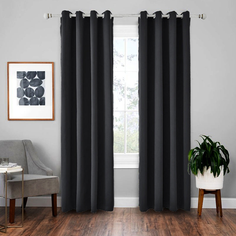 ELECTROPRIME High-precision Curtain Shade Cloth Insulation Solid Curtain, Size:42x84 Inch?107x213CM?(Black)