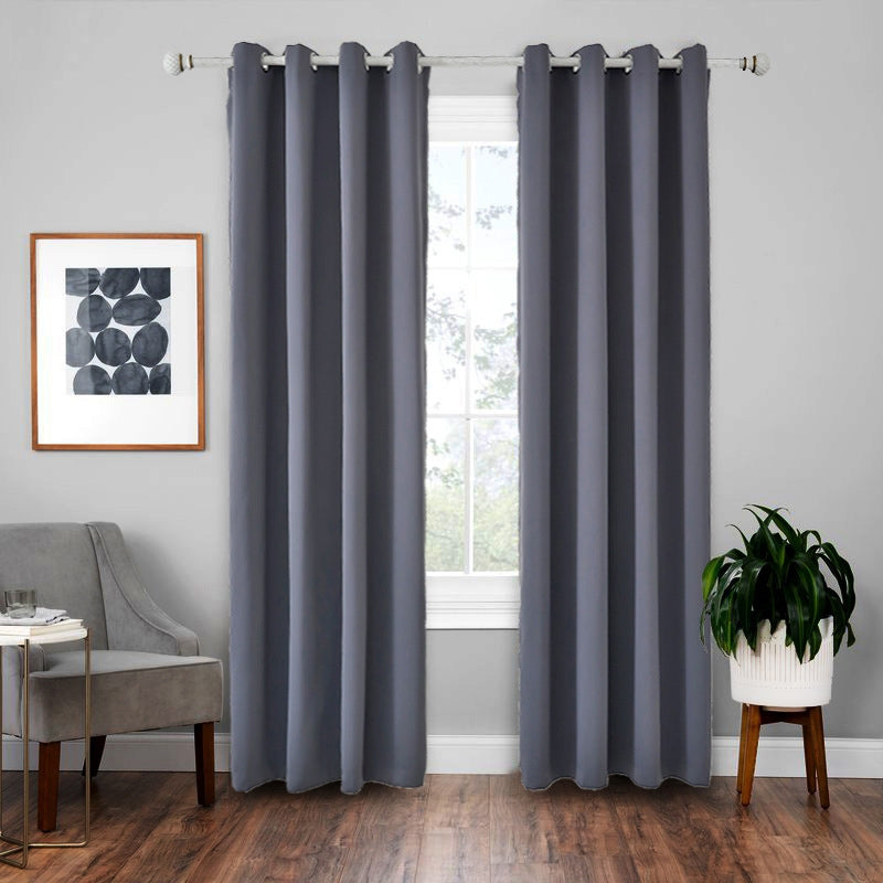 ELECTROPRIME High-precision Curtain Shade Cloth Insulation Solid Curtain, Size:42x84 Inch?107x213CM?(Dark Grey)