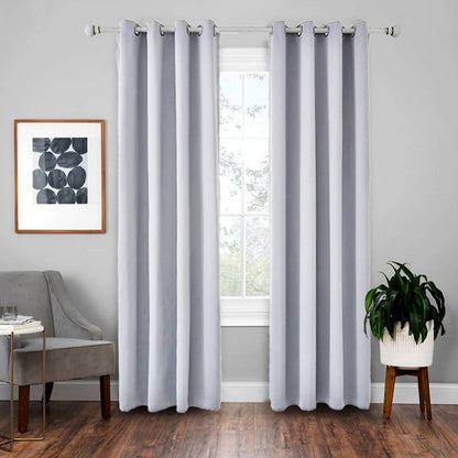 ELECTROPRIME High-precision Curtain Shade Cloth Insulation Solid Curtain, Size:52x84?132x213?(White Gold)