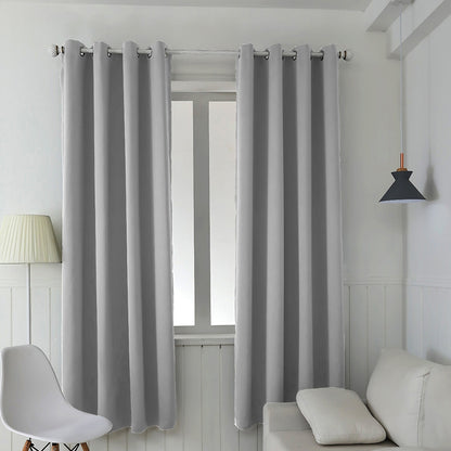 ELECTROPRIME High-precision Curtain Shade Cloth Insulation Solid Curtain, Size:140x175(Light Grey)