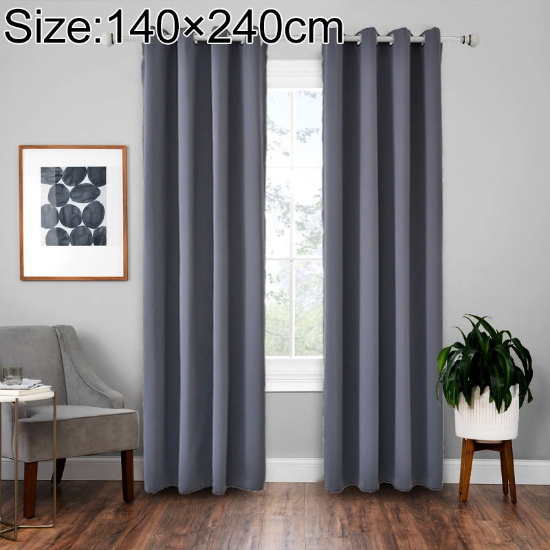 ELECTROPRIME High-precision Curtain Shade Cloth Insulation Solid Curtain, Size: 140×240(Dark Grey)