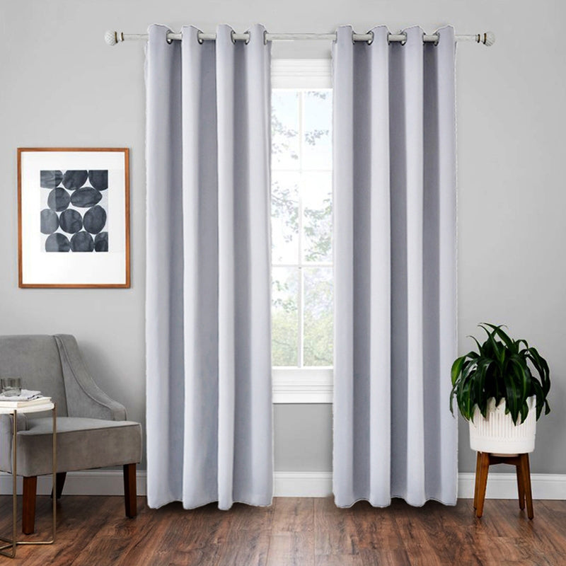 ELECTROPRIME High-precision Curtain Shade Cloth Insulation Solid Curtain, Size:140x225(White Gold)