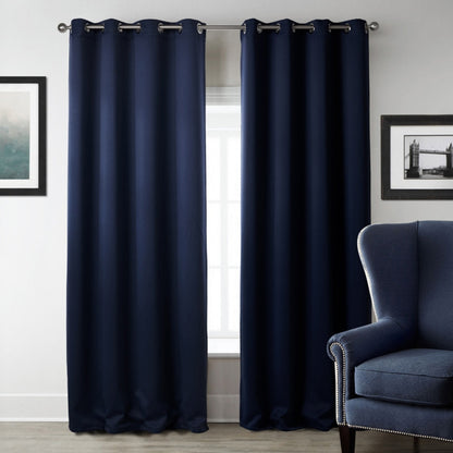 ELECTROPRIME High-precision Curtain Shade Cloth Insulation Solid Curtain, Size:140x225(Dark Blue)