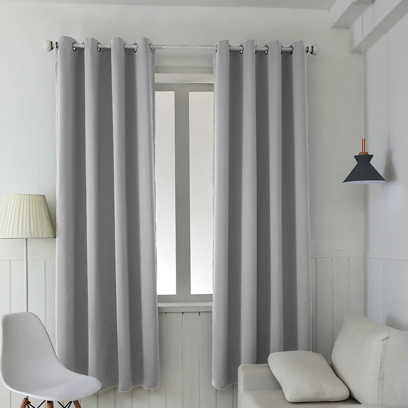 ELECTROPRIME High-precision Curtain Shade Cloth Insulation Solid Curtain, Size:140x225(Light Grey)