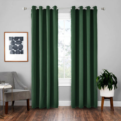 ELECTROPRIME High-precision Curtain Shade Cloth Insulation Solid Curtain, Size:140x225(Dark Green)