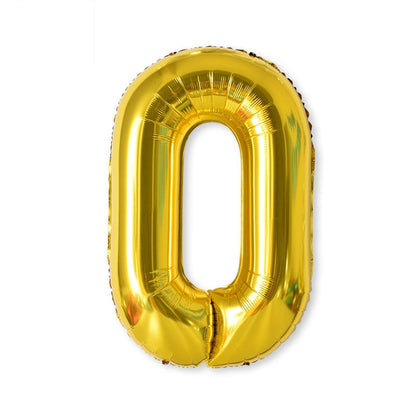 ELECTROPRIME 2 PCS 40 Inch Aluminium Foil Number Balloons Birthday Wedding Engagement Party Decor Kids Ball Supplies(0-Gold)