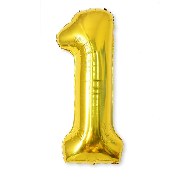 ELECTROPRIME 2 PCS 40 Inch Aluminium Foil Number Balloons Birthday Wedding Engagement Party Decor Kids Ball Supplies(1-Gold)