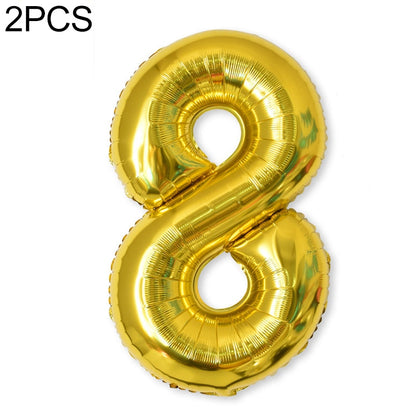 ELECTROPRIME 2 PCS 40 Inch Aluminium Foil Number Balloons Birthday Wedding Engagement Party Decor Kids Ball Supplies(8-Gold)