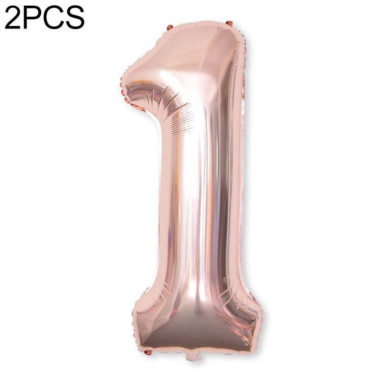 ELECTROPRIME 2 PCS 40 Inch Aluminium Foil Number Balloons Birthday Wedding Engagement Party Decor Kids Ball Supplies(1-Champaign gold)