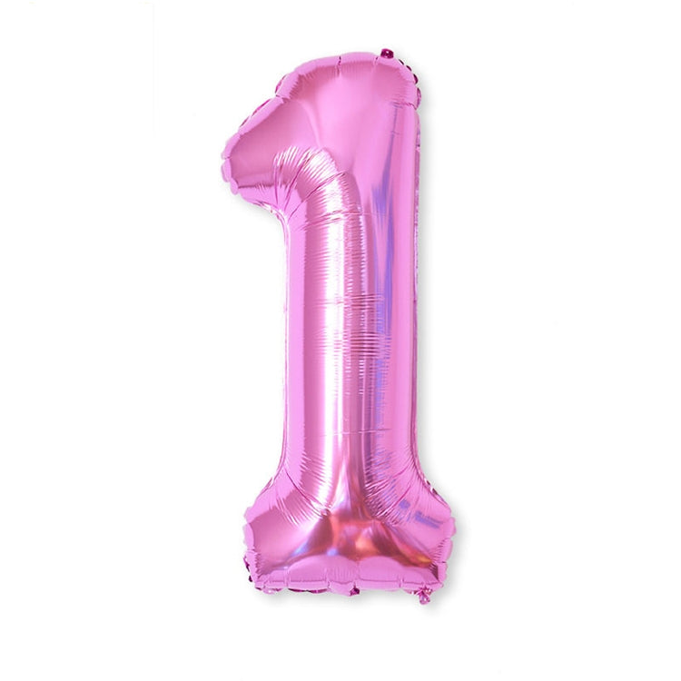 ELECTROPRIME 2 PCS 40 Inch Aluminium Foil Number Balloons Birthday Wedding Engagement Party Decor Kids Ball Supplies(1-Rose red)