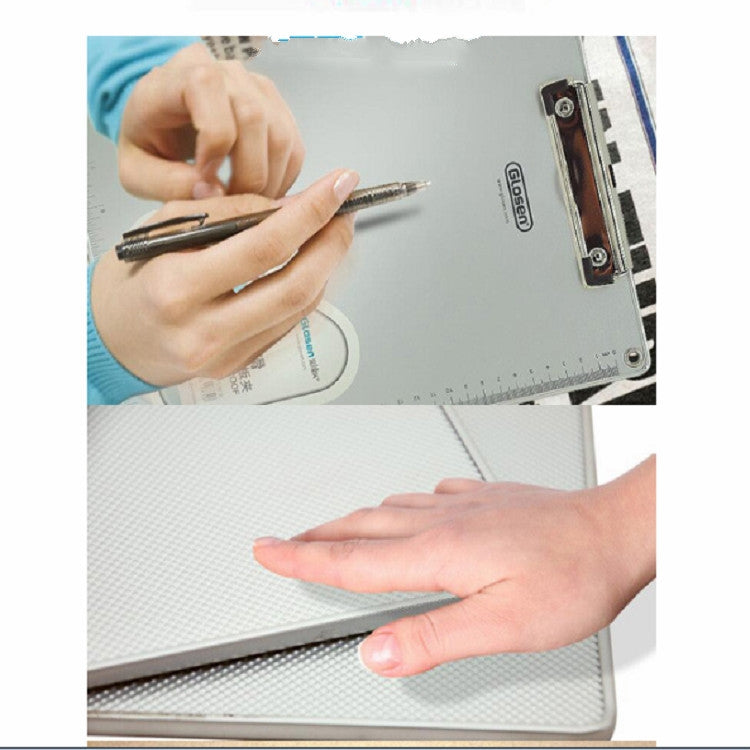 ELECTROPRIME A4 Aluminum Clipboard Writing Pad Folder School Office Stationery Supplies, Size: 31.5x22.5cm