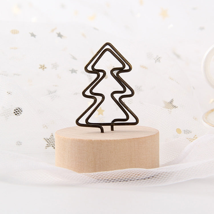 ELECTROPRIME Creative Round Wooden Iron Photo Clip Memo Name Card Pendant Furnishing Articles Picture Frame(Tree)