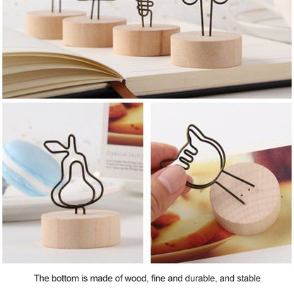 ELECTROPRIME Creative Round Wooden Iron Photo Clip Memo Name Card Pendant Furnishing Articles Picture Frame(Tree)