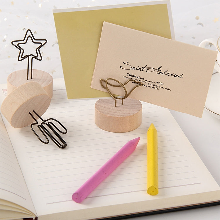 ELECTROPRIME Creative Round Wooden Iron Photo Clip Memo Name Card Pendant Furnishing Articles Picture Frame(Tree)