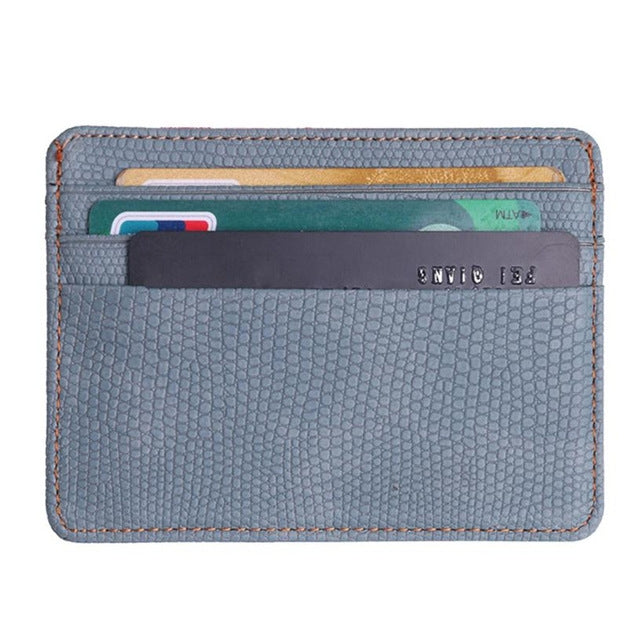 ELECTROPRIME Lizard Pattern PU Leather Bank Card Set Card Package(Gray)