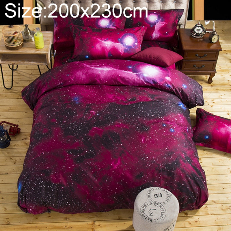 ELECTROPRIME Bedding Sets Universe Outer Space Themed Bed Linen 3D Galaxy Duvet Cover, Size:200x230 (4 pcs)(xk001)