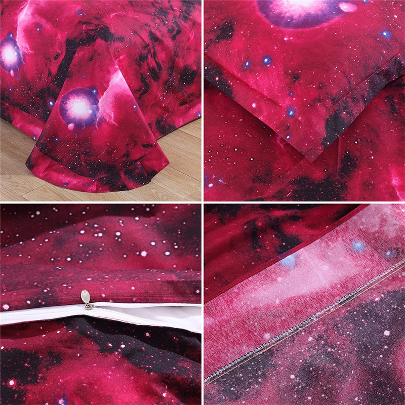 ELECTROPRIME Bedding Sets Universe Outer Space Themed Bed Linen 3D Galaxy Duvet Cover, Size:200x230 (4 pcs)(xk001)