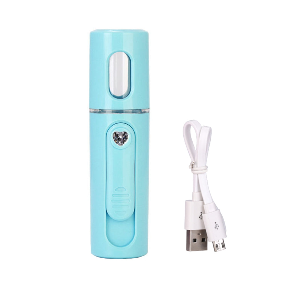ELECTROPRIME Facial Steamer Nano Steamer Handy  Face Moisture Sprayer Rechargeable Mini USB Charging Automatic Alcohol Sprayer(Light blue)