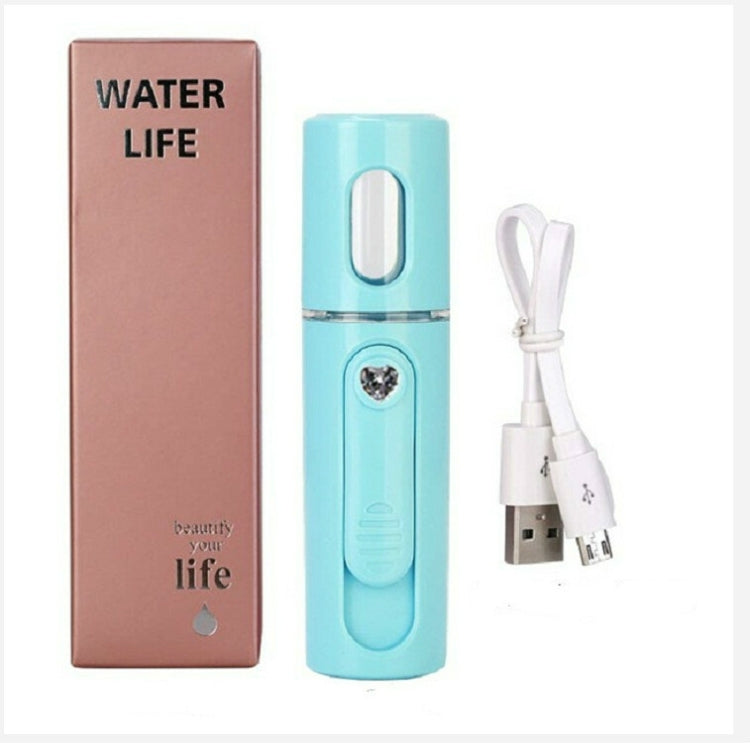 ELECTROPRIME Facial Steamer Nano Steamer Handy  Face Moisture Sprayer Rechargeable Mini USB Charging Automatic Alcohol Sprayer(Light blue)