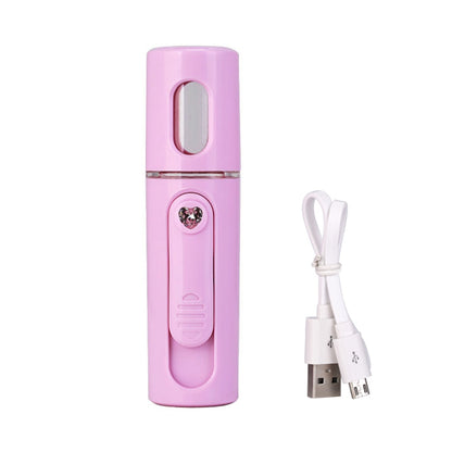 ELECTROPRIME Facial Steamer Nano Steamer Handy  Face Moisture Sprayer Rechargeable Mini USB Charging Automatic Alcohol Sprayer(Light purple)