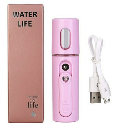ELECTROPRIME Facial Steamer Nano Steamer Handy  Face Moisture Sprayer Rechargeable Mini USB Charging Automatic Alcohol Sprayer(Light purple)