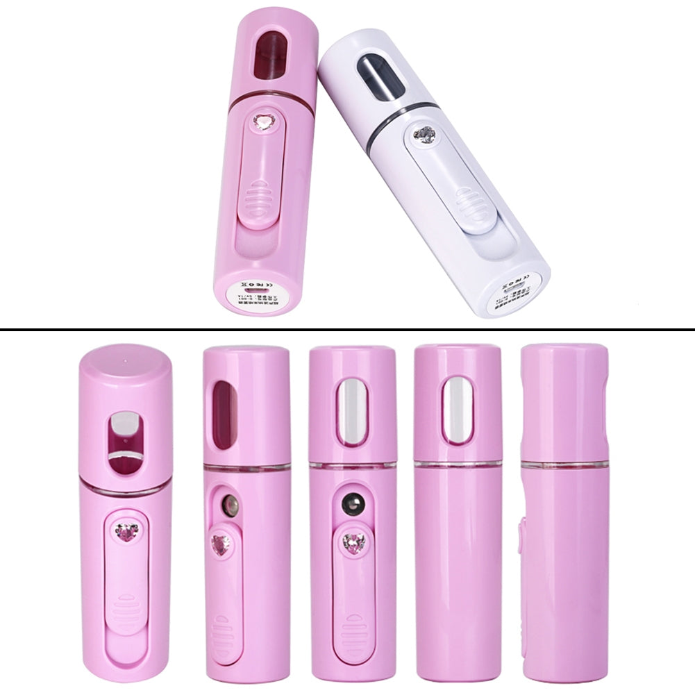 ELECTROPRIME Facial Steamer Nano Steamer Handy  Face Moisture Sprayer Rechargeable Mini USB Charging Automatic Alcohol Sprayer(white)