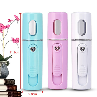 ELECTROPRIME Facial Steamer Nano Steamer Handy  Face Moisture Sprayer Rechargeable Mini USB Charging Automatic Alcohol Sprayer(white)