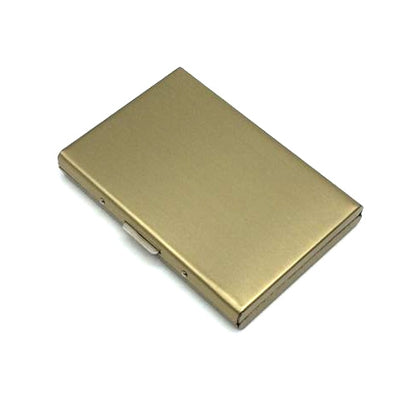 ELECTROPRIME Stainless Steel Ultra-thin Protection Travel Card Bag Metal Card Box, Color:Wiredraw Gold