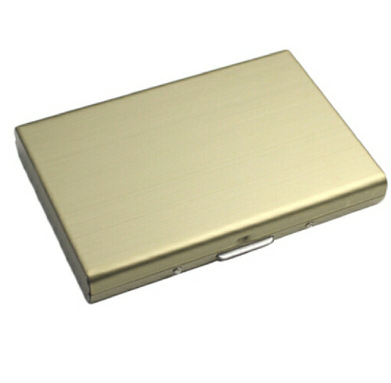 ELECTROPRIME Stainless Steel Ultra-thin Protection Travel Card Bag Metal Card Box, Color:Wiredraw Gold