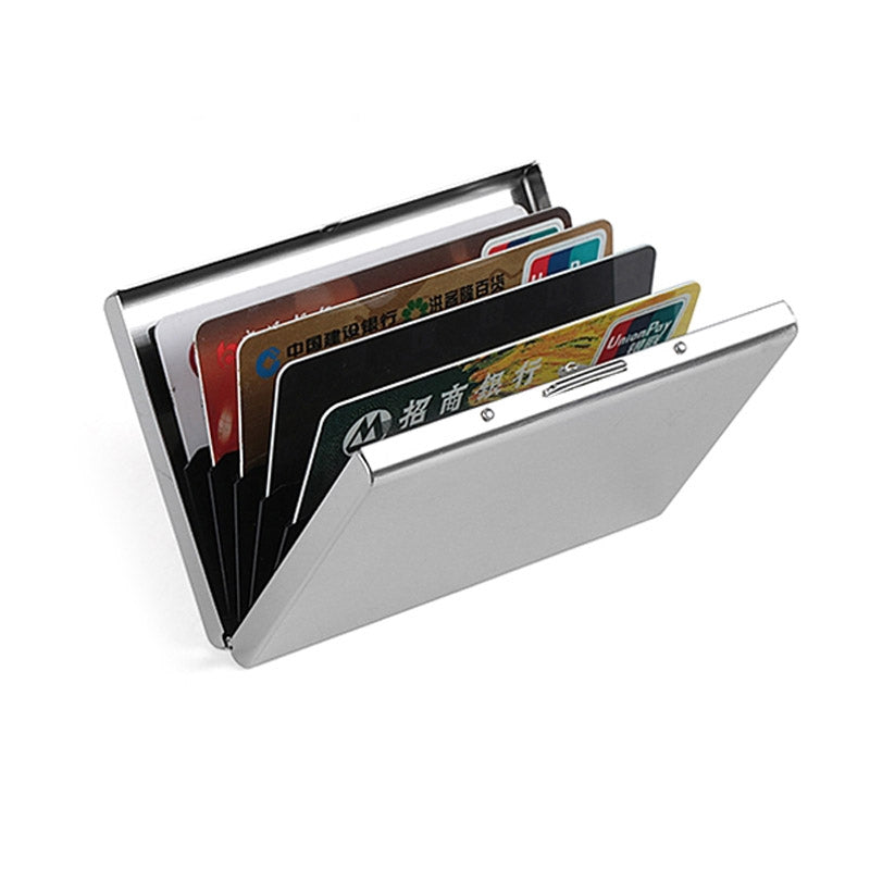 ELECTROPRIME Stainless Steel Ultra-thin Protection Travel Card Bag Metal Card Box, Color:Wiredraw Gold