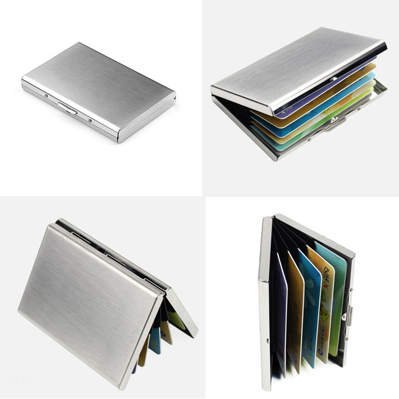 ELECTROPRIME Stainless Steel Ultra-thin Protection Travel Card Bag Metal Card Box, Color:Wiredraw Gold