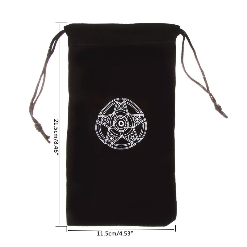 ELECTROPRIME Velvet Pentagram Tarot Card Bag Home Mini Drawstring Package