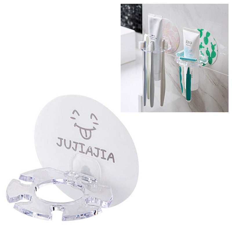 ELECTROPRIME Plastic Toothbrush Holder Toothpaste Storage Tooth Brush Dispenser(WHITE)