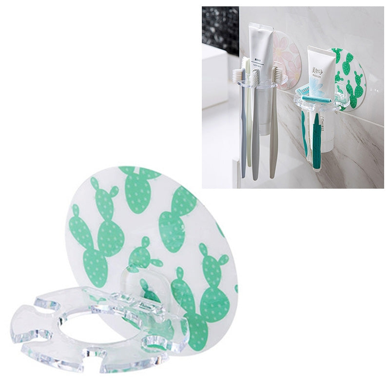 ELECTROPRIME Plastic Toothbrush Holder Toothpaste Storage Tooth Brush Dispenser(Green)