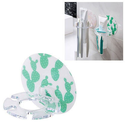 ELECTROPRIME Plastic Toothbrush Holder Toothpaste Storage Tooth Brush Dispenser(Green)