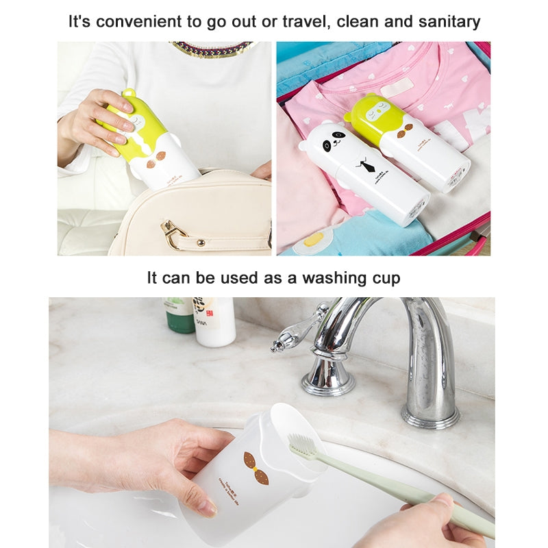 ELECTROPRIME Outdoor Travel Camping Towel Toothbrush Toothpaste Multi Cap Storage Case(white panda)