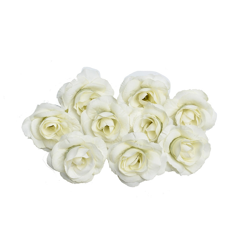 ELECTROPRIME 10 Sets 4cm Artificial Flower Silk Rose Flower Head for Wedding Party Home Decoration(Red)